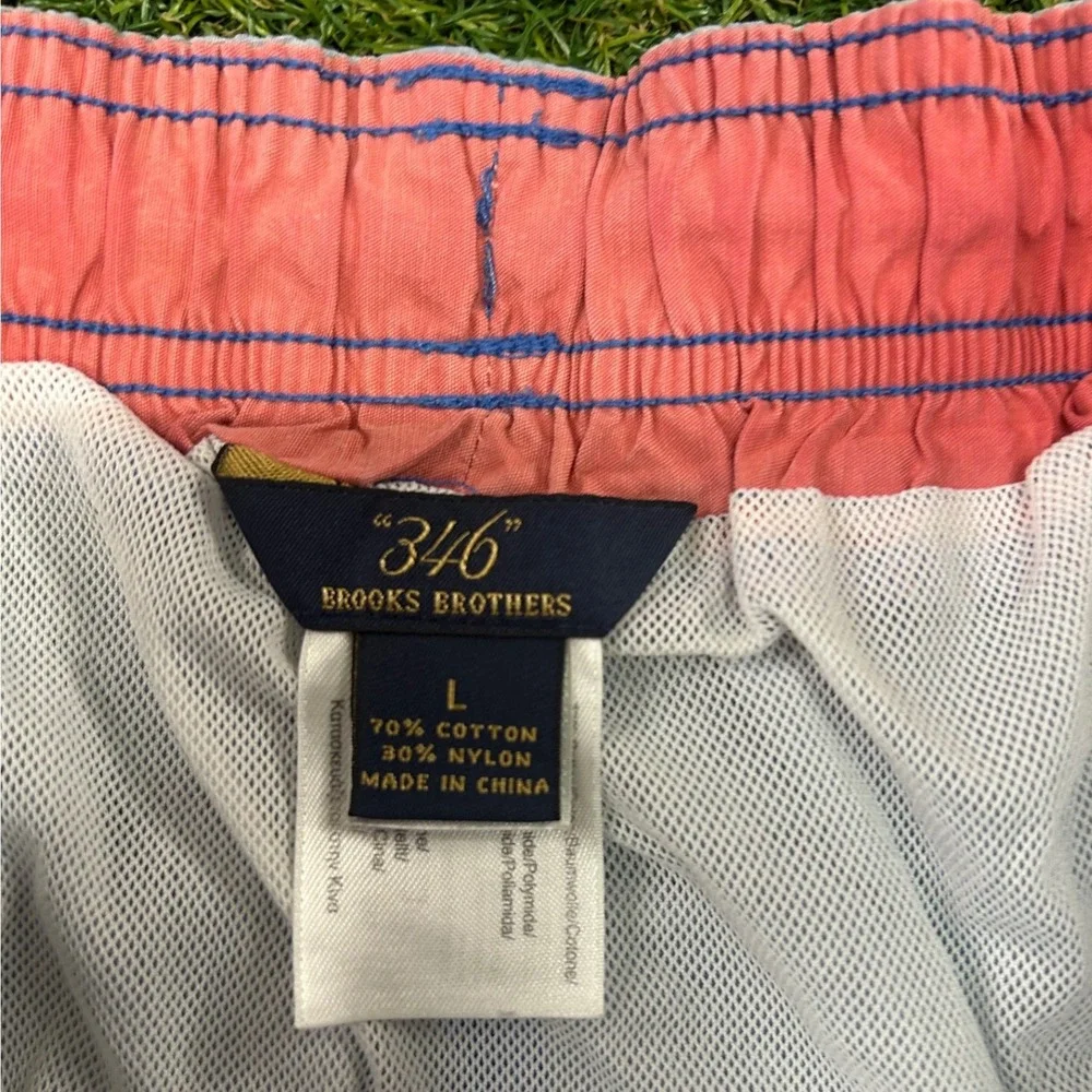 Brooks Brothers 346 Mens Blue Swim Trunks Cargo Pocket Mesh Lined Shorts Large